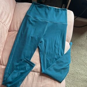 Nylon aqua leggings high waisted